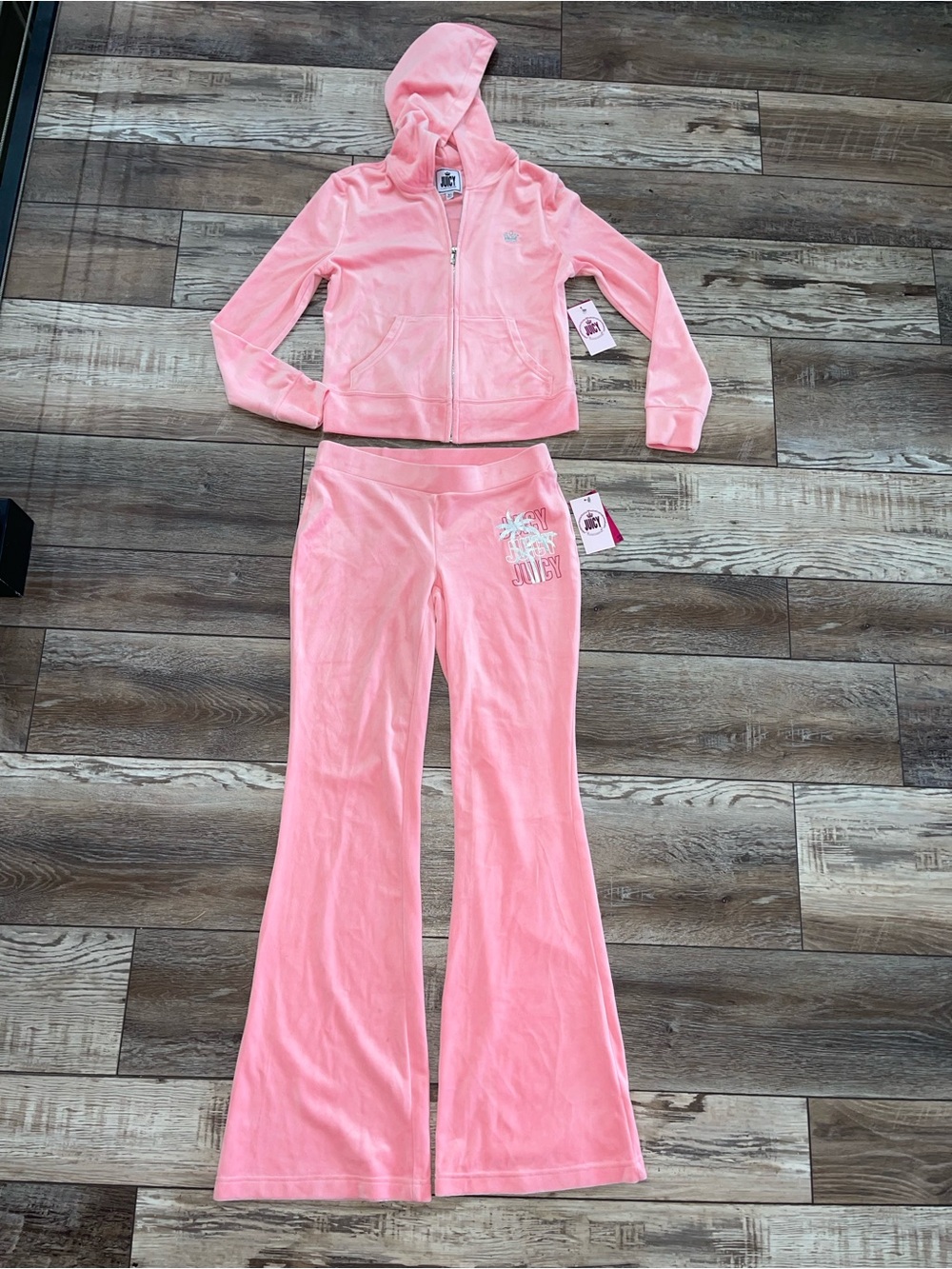 Juicy Couture Flamingo Track Suit Tracksuit Velour Set Women X-small
